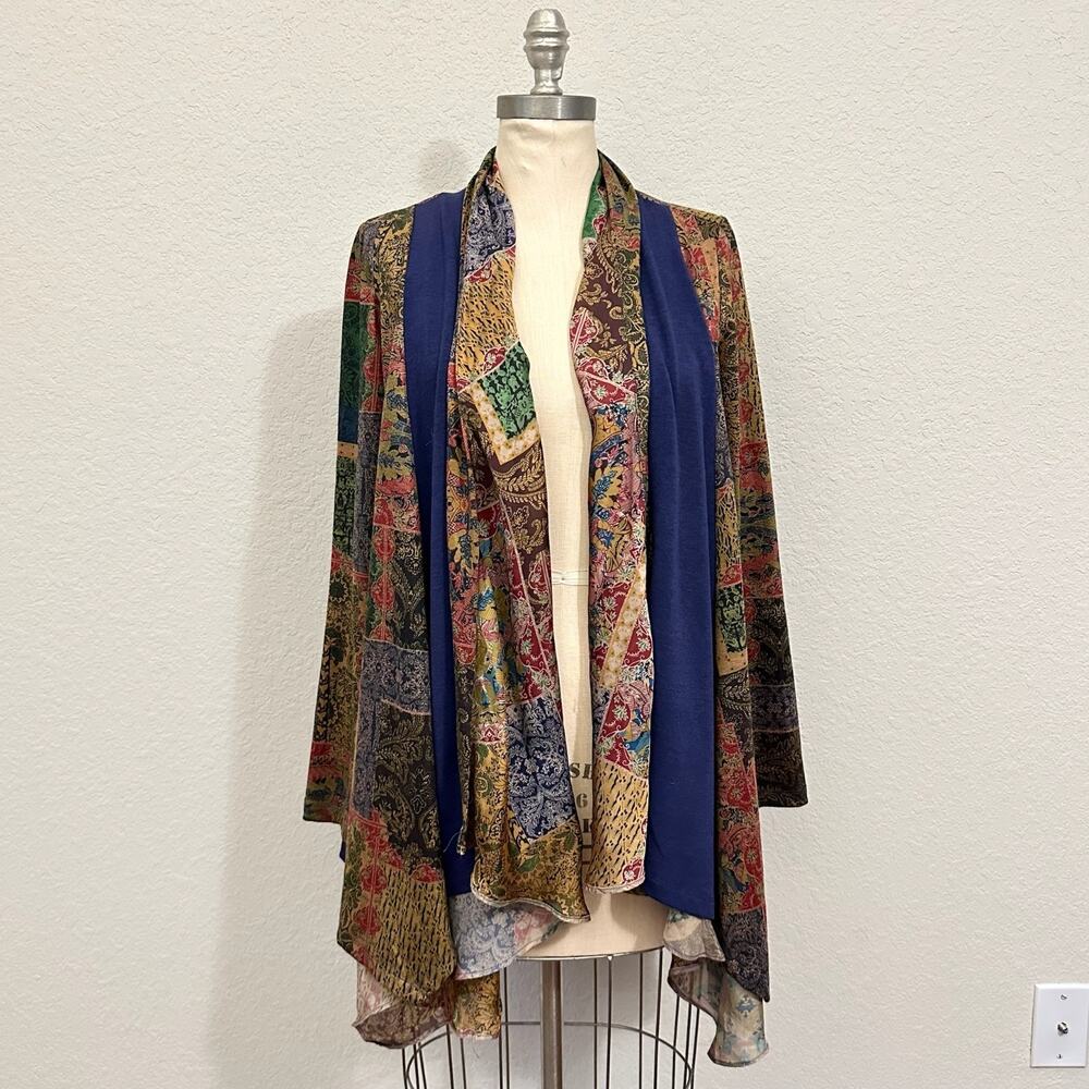 SOFT SURROUNDINGS Jacket Paisley Patchwork Open Front Cottagecore